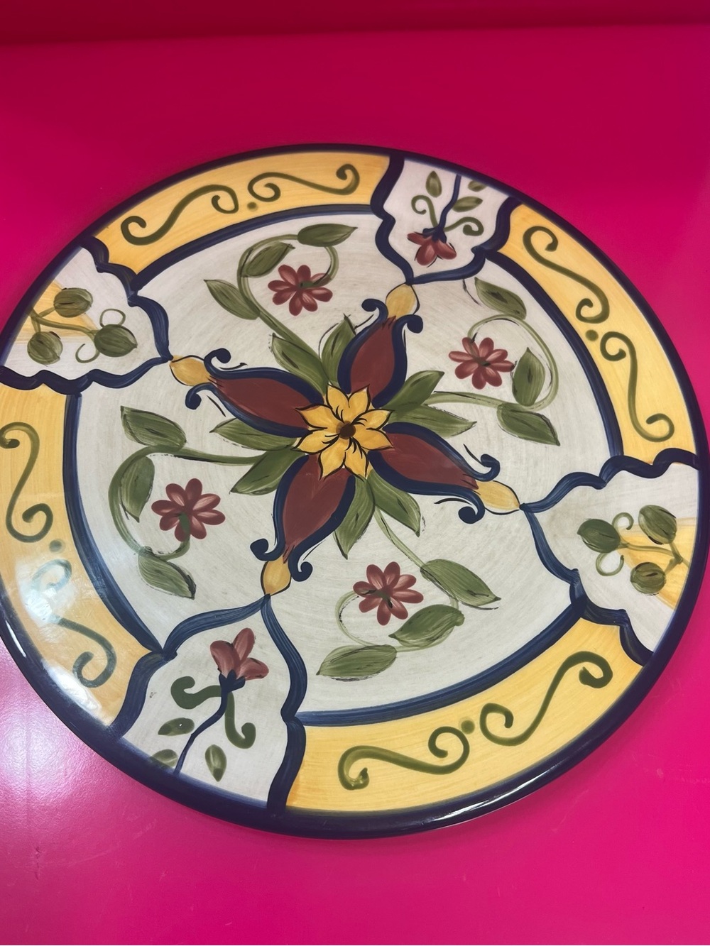 Pier 1 Imports Hand-Painted hand earthenware trivet Vallarta Collection VTG